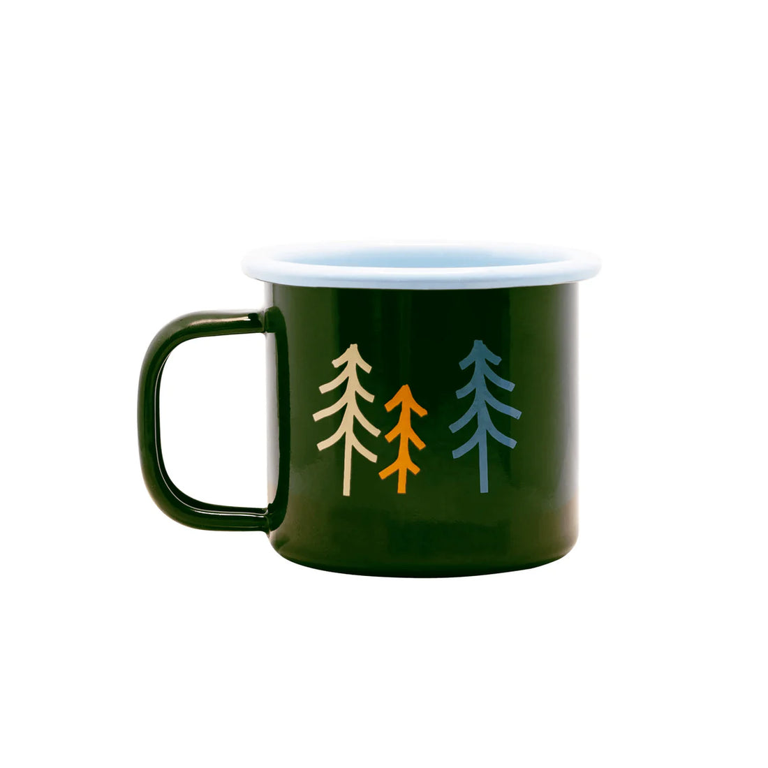 Kleine Emaille Tasse im Walddesign
