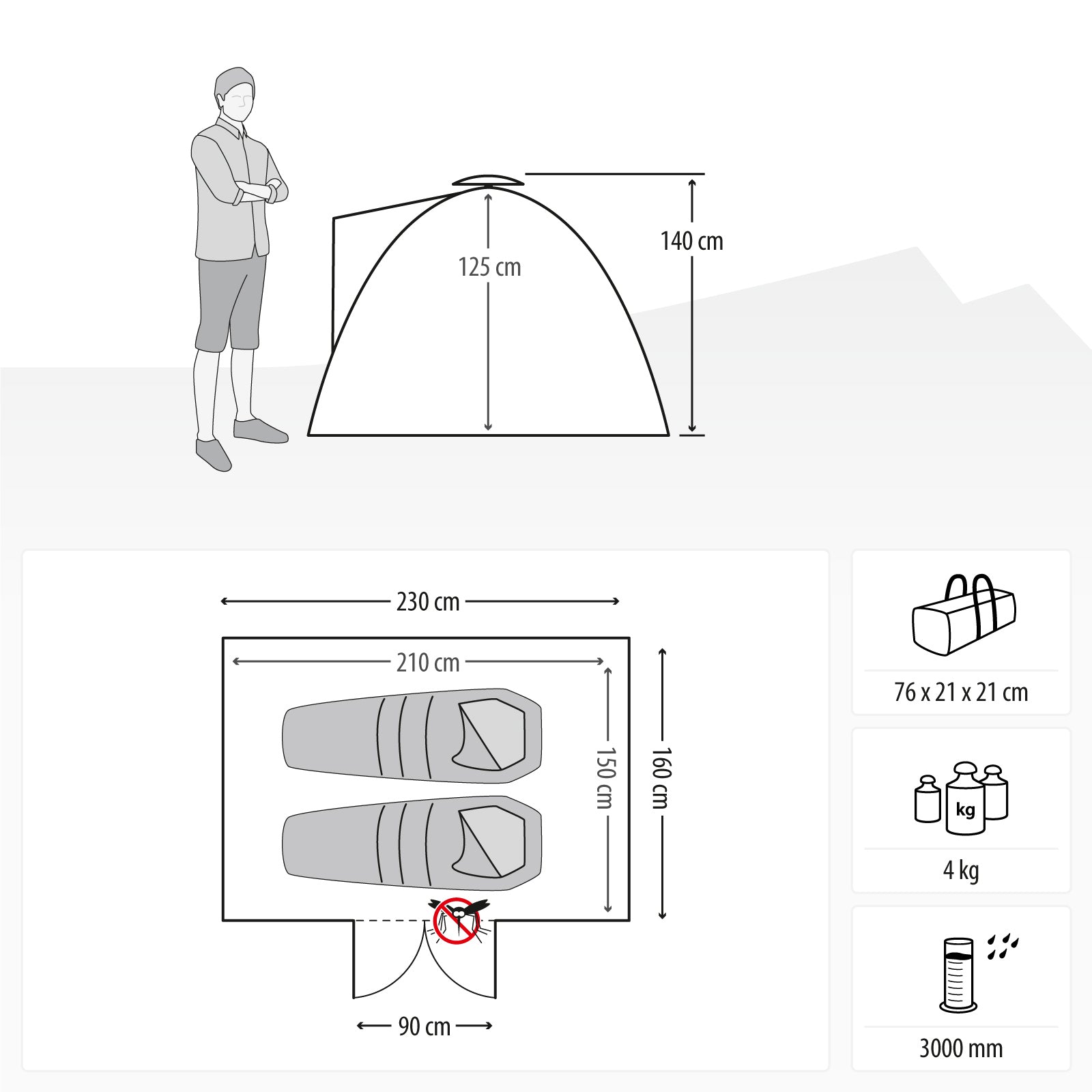 qeedo Quick Ash, two-man tent – CAMPING-PIONEERS