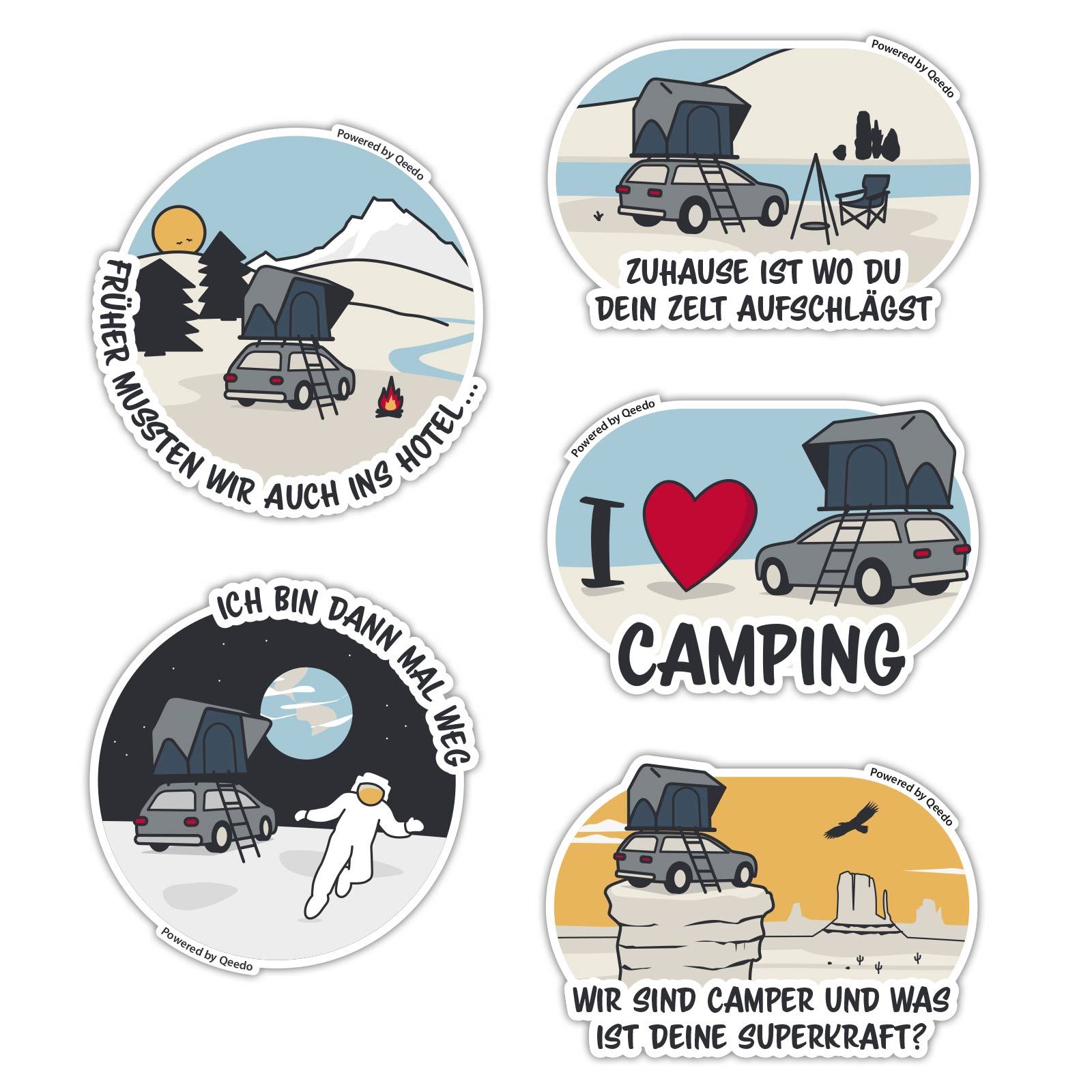 qeedo Camping Sticker Set